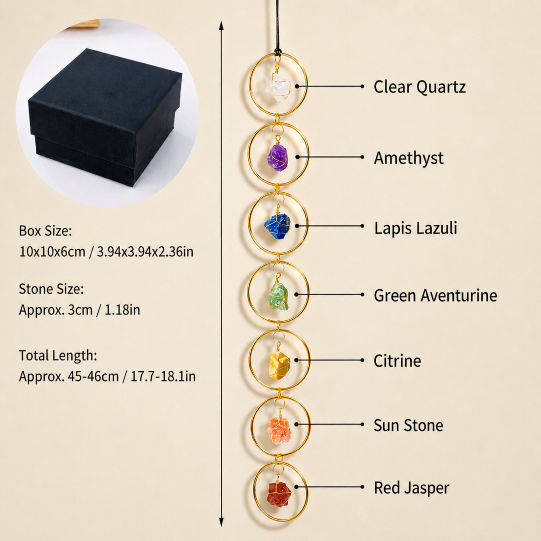 Natural Crystal Raw Stone Ring Pendant — view 2 of 13
