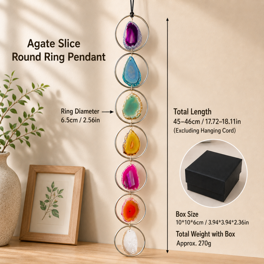 Natural Crystal Raw Stone Ring Pendant — view 11 of 13
