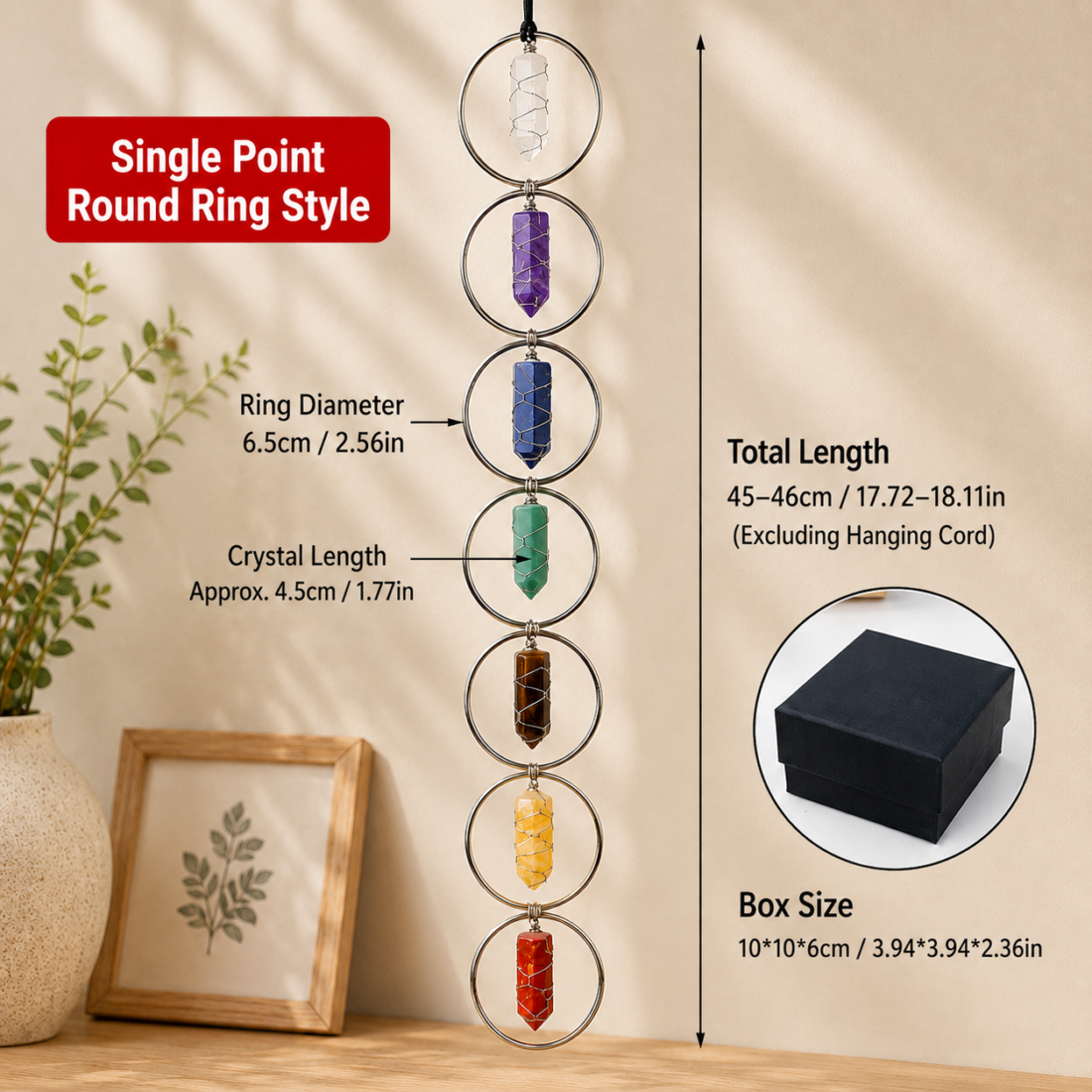Natural Crystal Raw Stone Ring Pendant — view 12 of 13