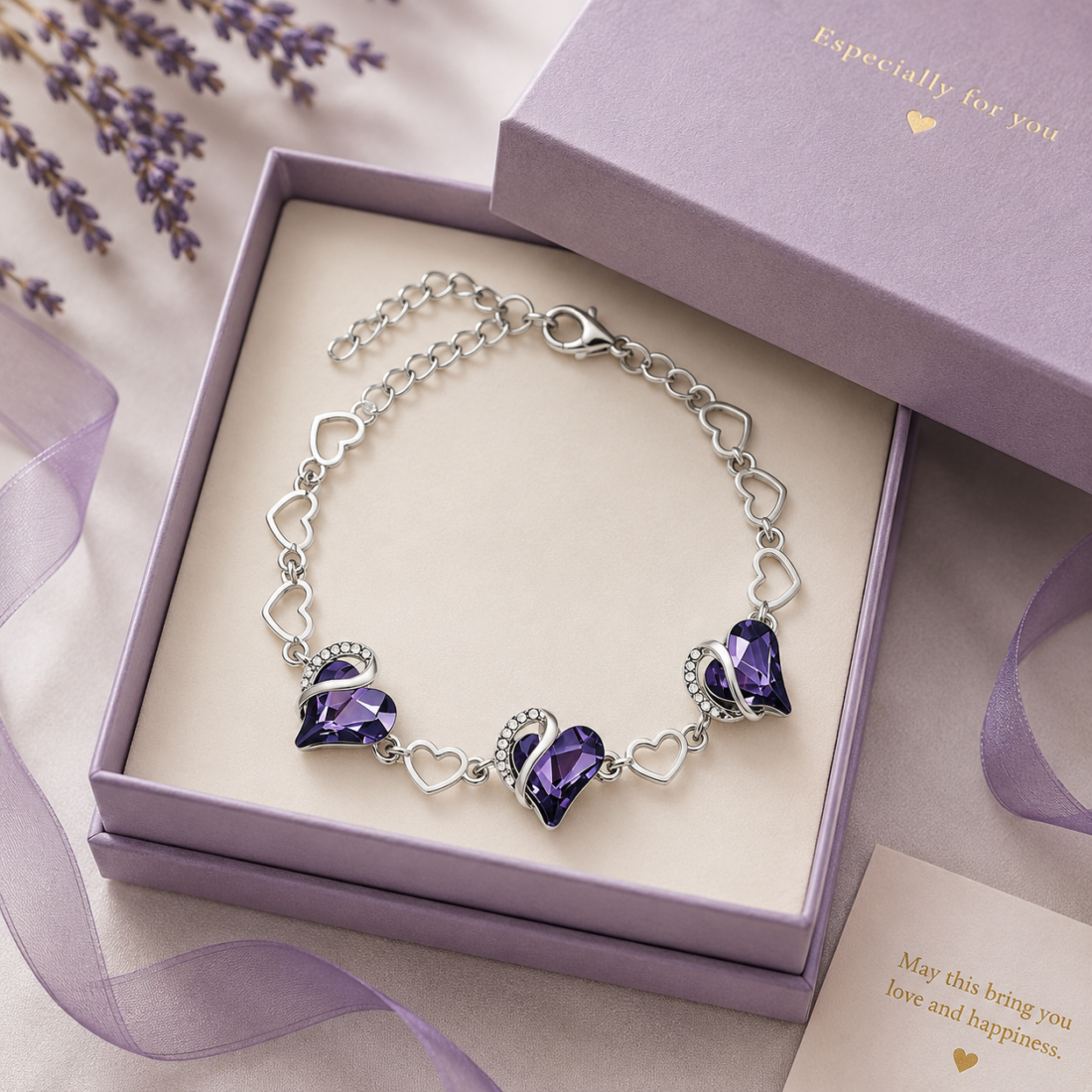 Heart Birthstone Link Bracelet — view 10 of 13