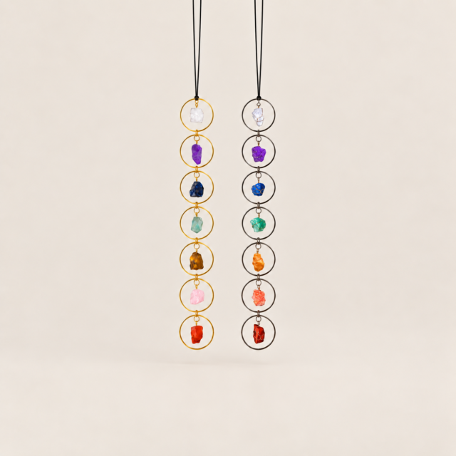 Natural Crystal Raw Stone Ring Pendant