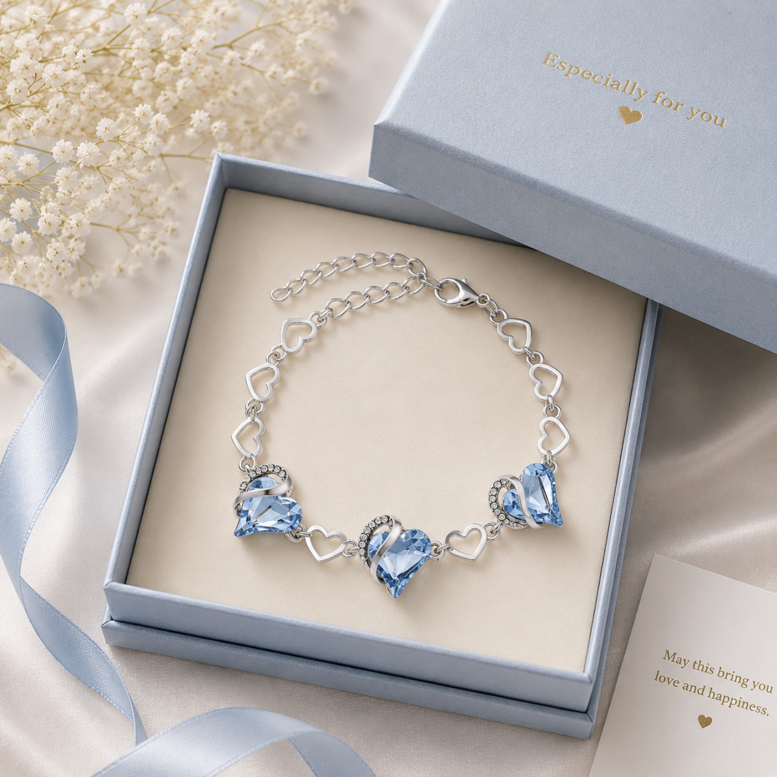 Heart Birthstone Link Bracelet — view 9 of 13