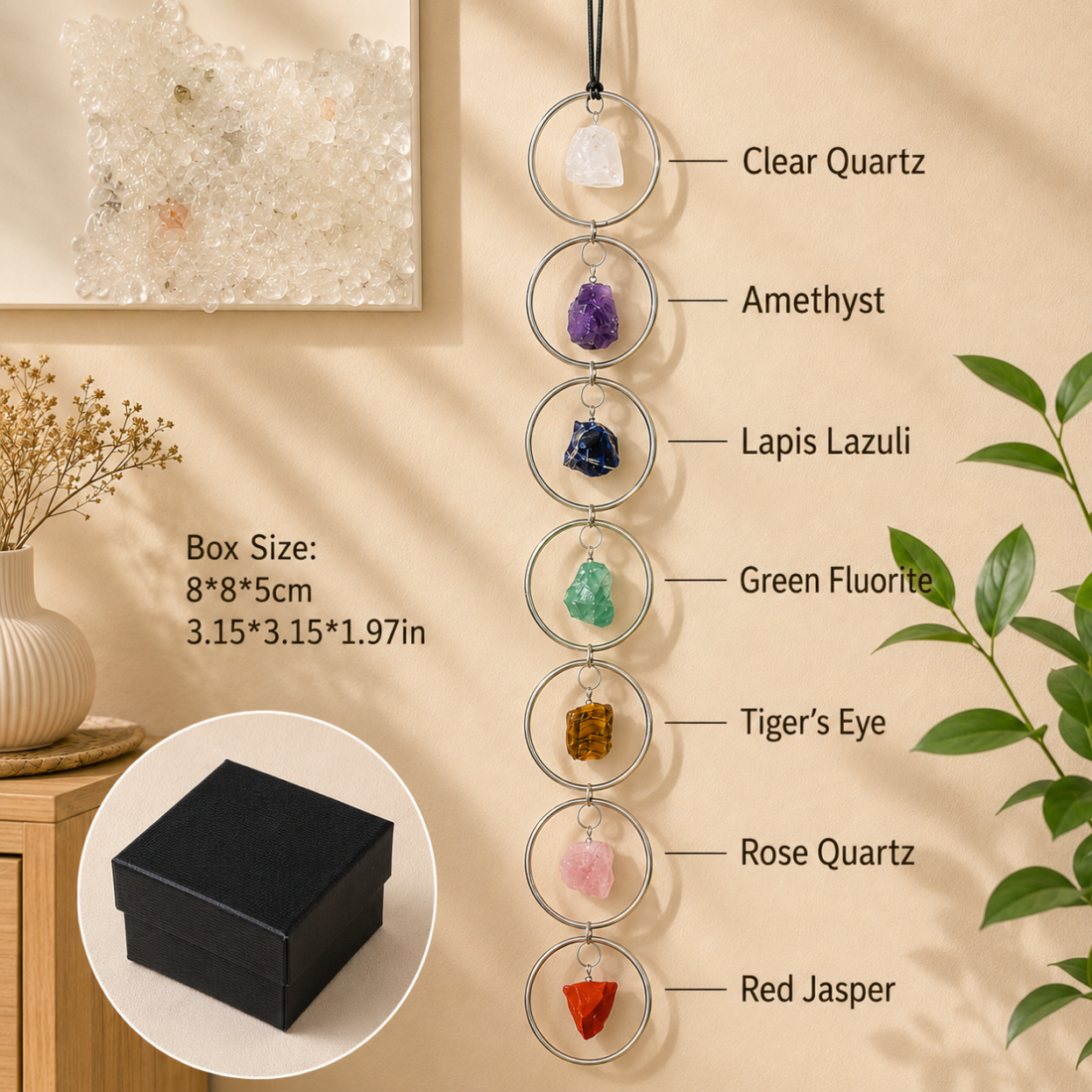 Natural Crystal Raw Stone Ring Pendant — view 5 of 13