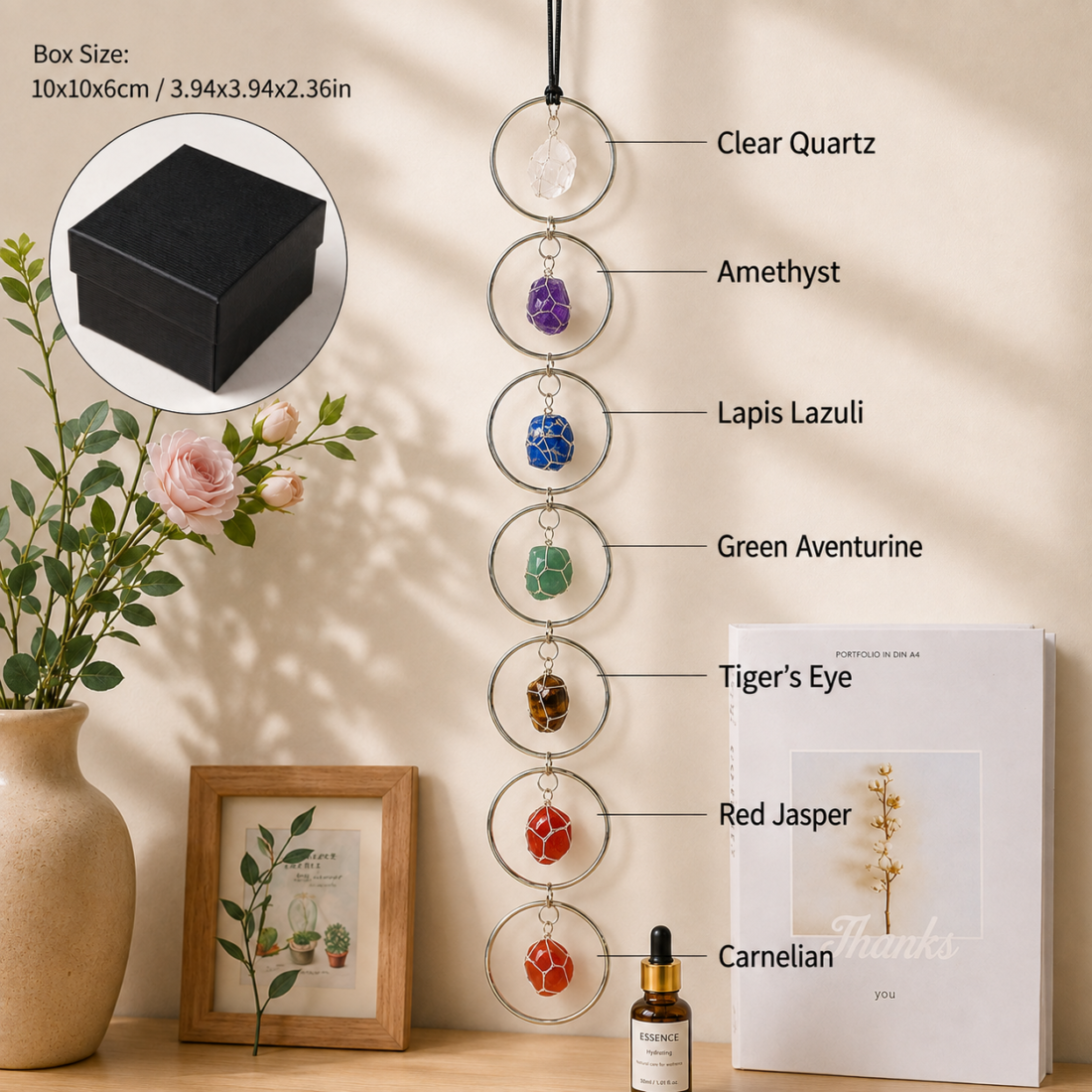 Natural Crystal Raw Stone Ring Pendant — view 6 of 13