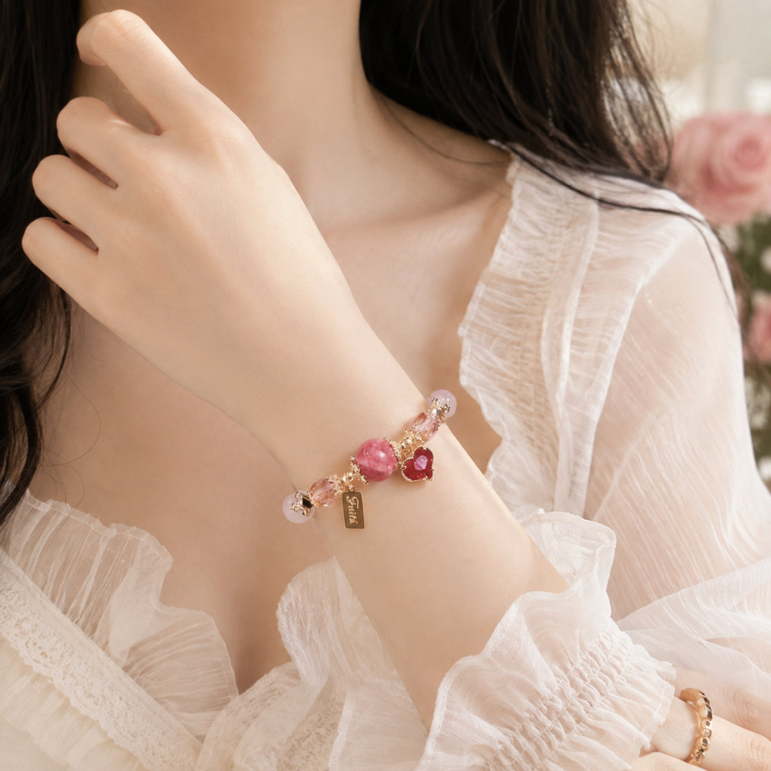 Colorful Gemstone Ornate Beaded Bracelet — view 6 of 9