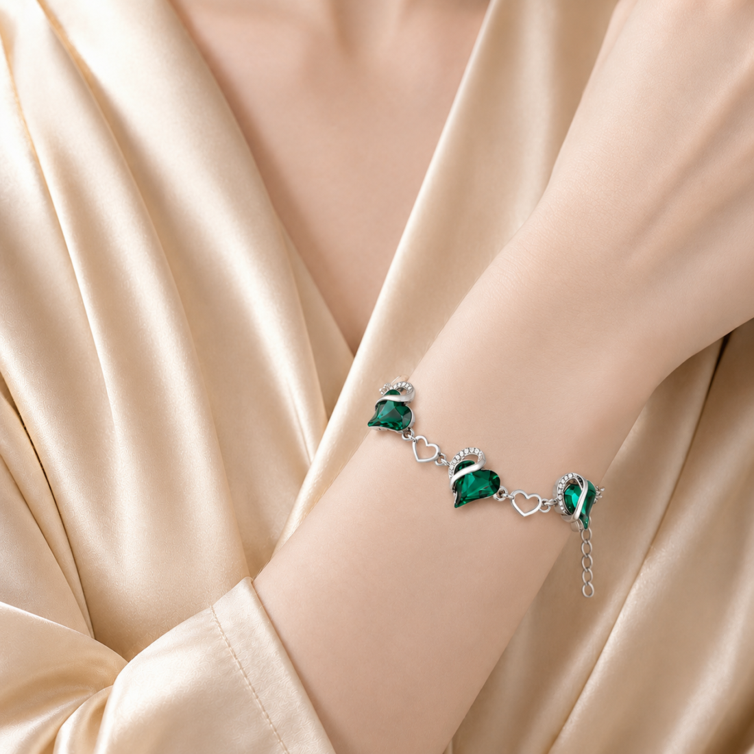 Heart Birthstone Link Bracelet — view 8 of 13