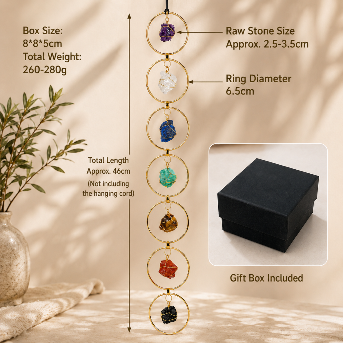 Natural Crystal Raw Stone Ring Pendant — view 8 of 13