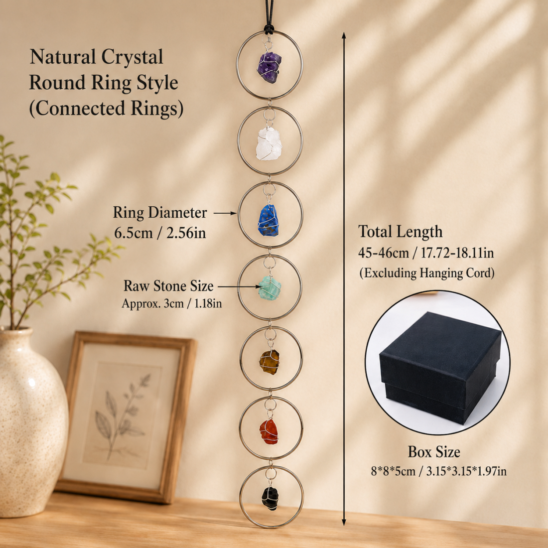 Natural Crystal Raw Stone Ring Pendant — view 9 of 13