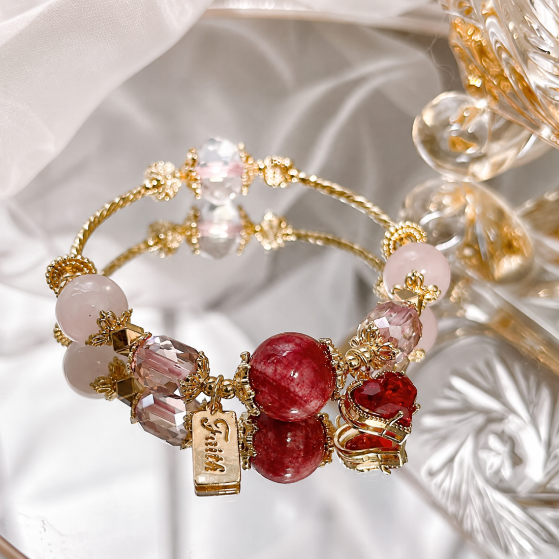 Colorful Gemstone Ornate Beaded Bracelet — view 7 of 9