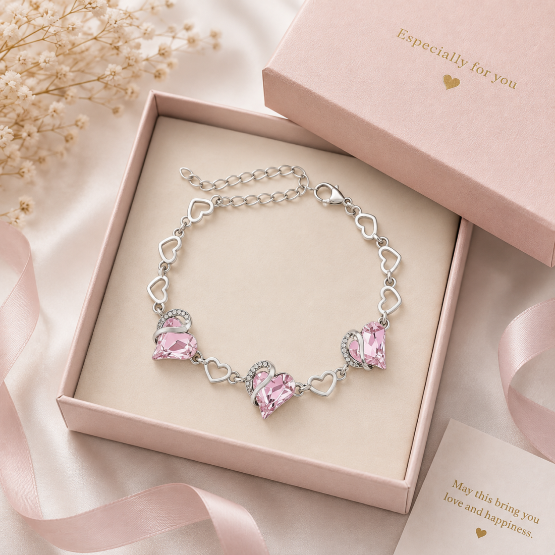 Heart Birthstone Link Bracelet — view 7 of 13