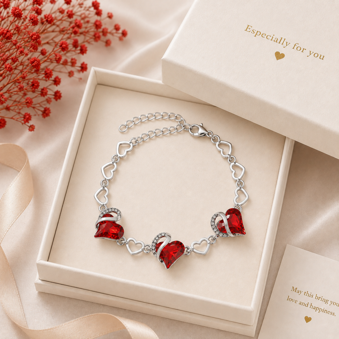 Heart Birthstone Link Bracelet — view 11 of 13