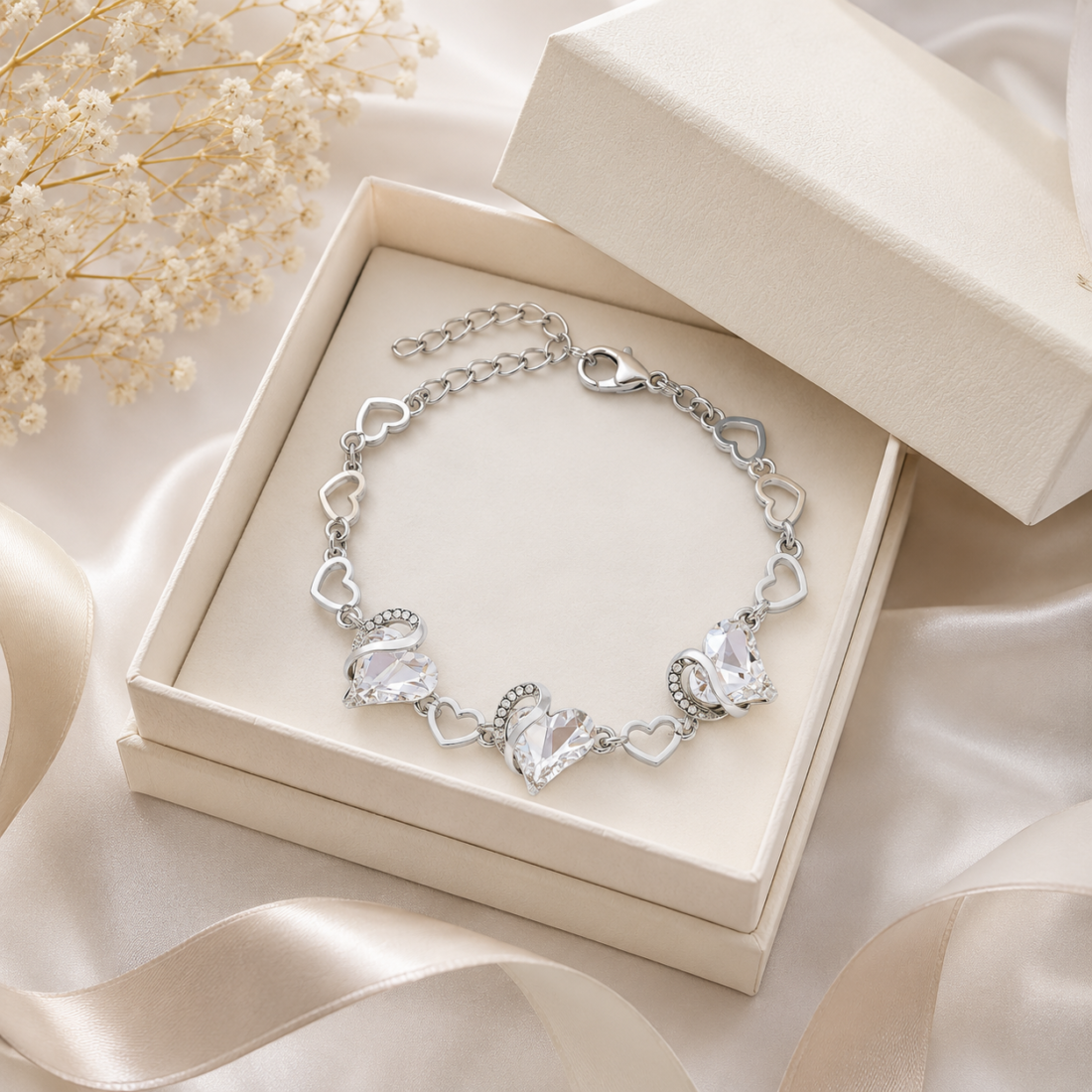 Heart Birthstone Link Bracelet — view 13 of 13