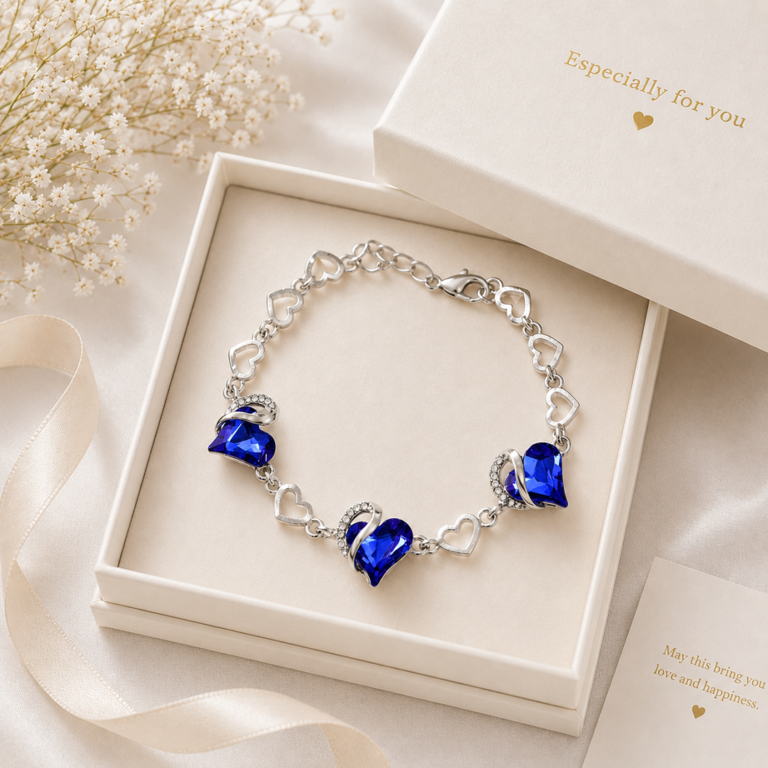 Heart Birthstone Link Bracelet — view 12 of 13