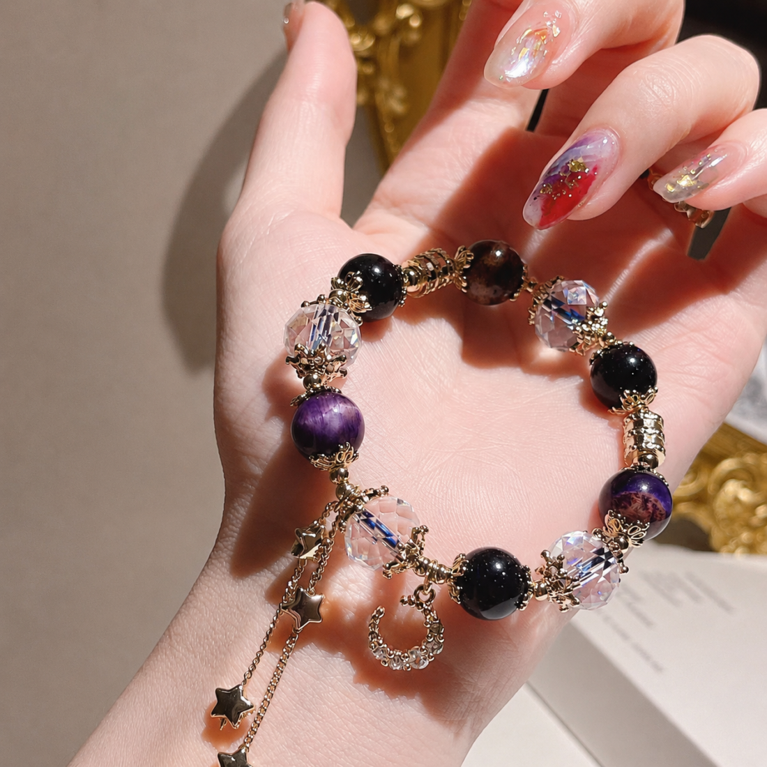 Colorful Gemstone Ornate Beaded Bracelet — view 2 of 9