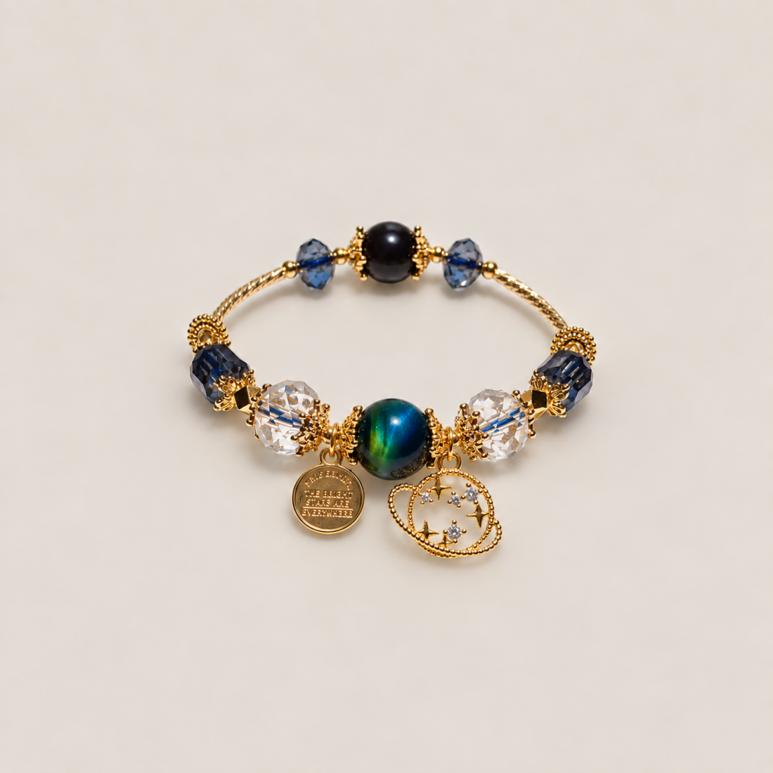 Colorful Gemstone Ornate Beaded Bracelet — view 1 of 9