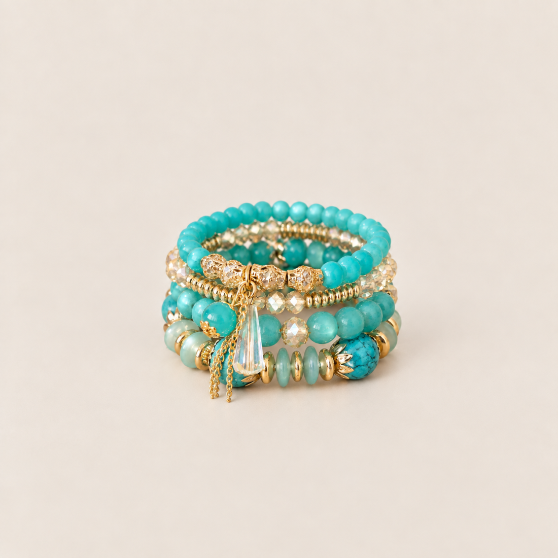 Bohemian Stackable Beaded Bracelets 4‑Piece Set — view 1 of 6
