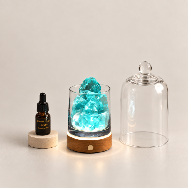 Crystal Lamp With Natural Crystal Chips