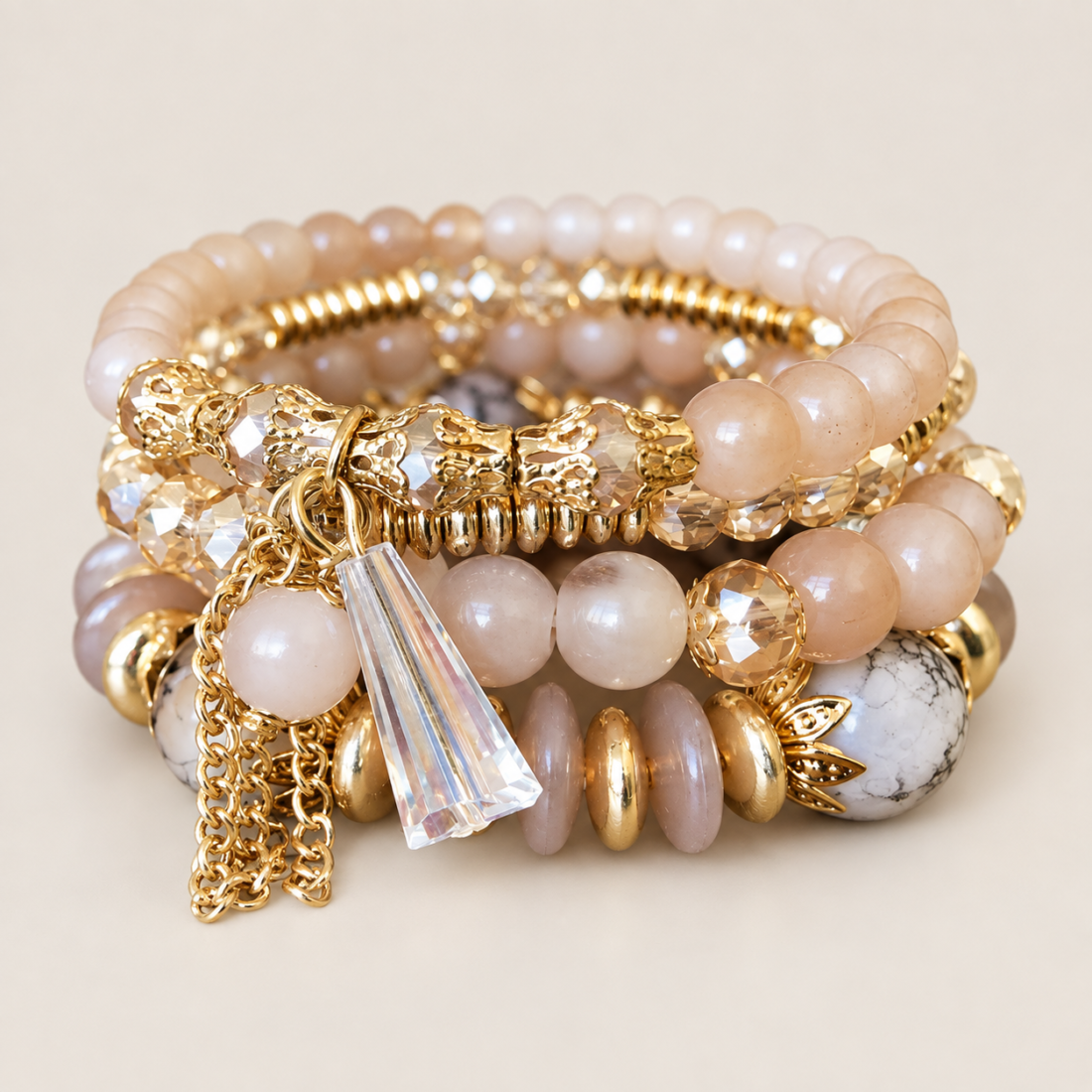 Bohemian Stackable Beaded Bracelets 4‑Piece Set — view 6 of 6