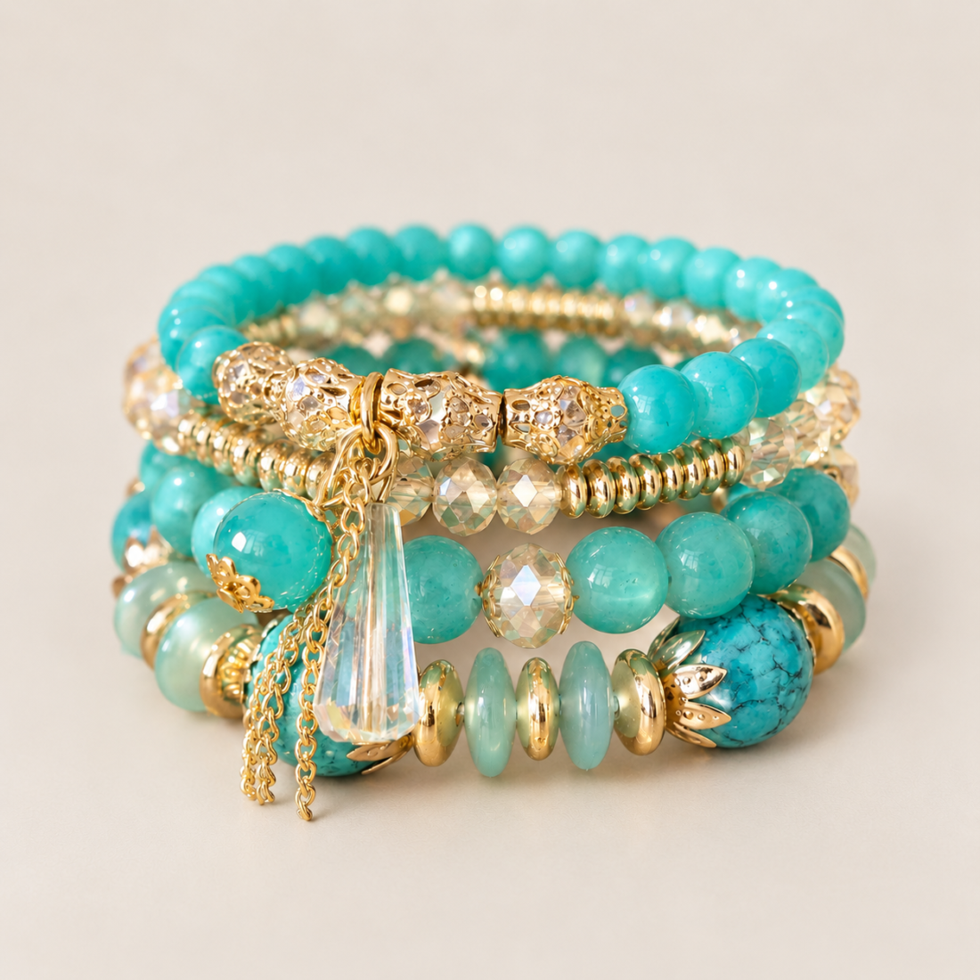 Bohemian Stackable Beaded Bracelets 4‑Piece Set — view 2 of 6