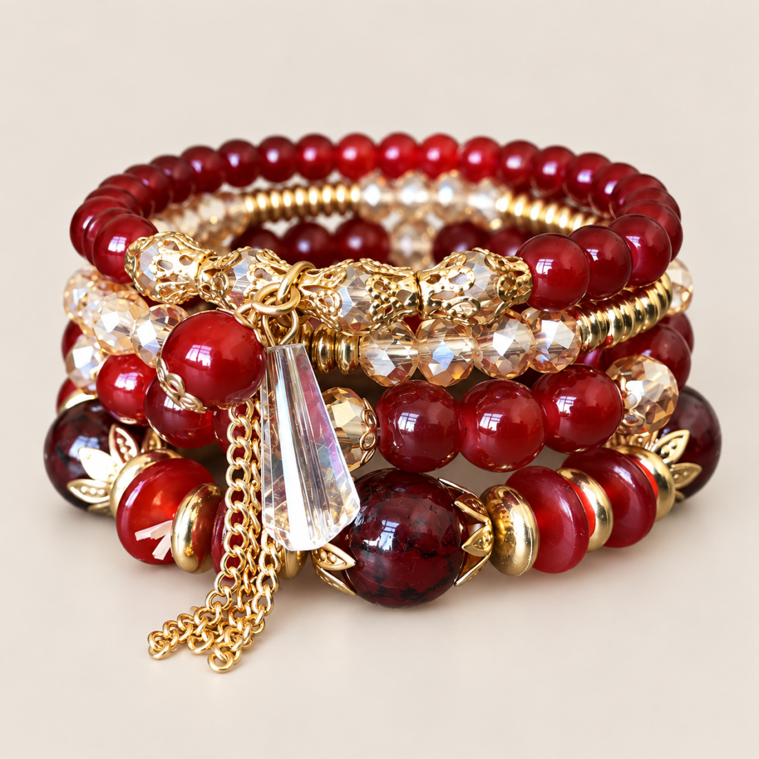 Bohemian Stackable Beaded Bracelets 4‑Piece Set — view 4 of 6